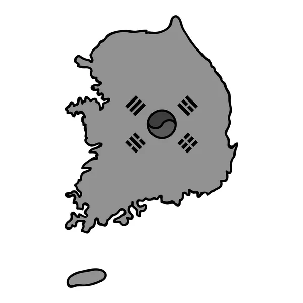 Icono de Corea del Sur en estilo monocromo aislado sobre fondo blanco. Corea del Sur símbolo stock vector ilustración . — Archivo Imágenes Vectoriales
