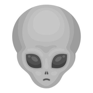 Uzaylı simgesi beyaz arka plan üzerinde izole tek renkli tarzı. Uzay sembol stok vektör çizim.