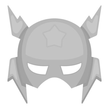 Beyaz arka planda yalıtılmış tek renkli tarzda tam kafa maskesi simgesi. Süper kahraman maske sembolü stok vektör illüstrasyon.