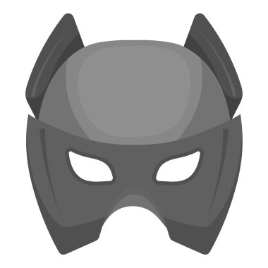 Beyaz arka planda yalıtılmış tek renkli tarzda tam kafa maskesi simgesi. Süper kahraman maske sembolü stok vektör illüstrasyon.