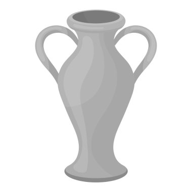 Tek renkli stil beyaz arka plan üzerinde izole amfora simgesini. Tiyatro sembol stok vektör çizim