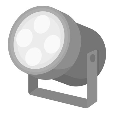 Beyaz arka planda yalıtılmış tek renkli stilde Spotlight simgesi. Tiyatro sembolü stok vektör illüstrasyon