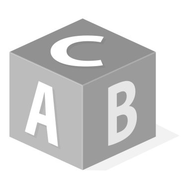 Babys küp tek renkli simge. Gösterim amacıyla web ve mobil tasarım.