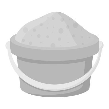 Kum tek renkli simgesi ile Kova. Web ve mobil tasarım için illüstrasyon.