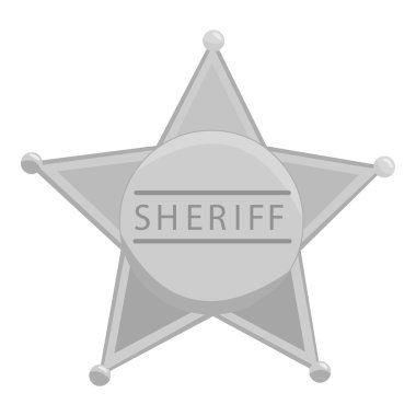 Şerif simge tek renkli. Vahşi Batı tek renkli Batı simgesinden tek.