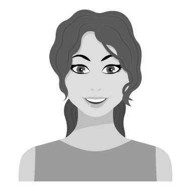 Beyaz arka planda yalıtılmış tek renkli stilde readhead kadın simgesi. Kadın sembolü stok vektör illüstrasyon.