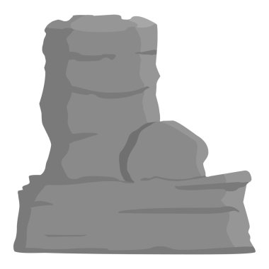 Rock simge tek renkli. Vahşi Batı tek renkli Batı simgesinden tek.