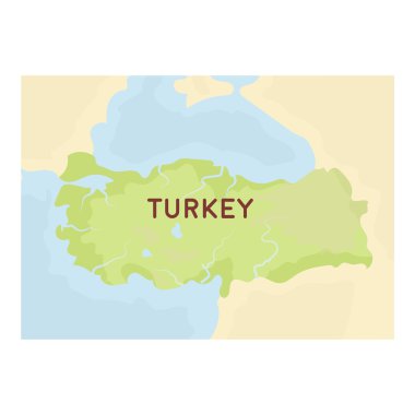 Bölge Türkiye'nin simgesi beyaz arka plan üzerinde izole karikatür tarzı. Türkiye'de sembol stok vektör çizim.