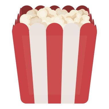 Patlamış mısır simgesi beyaz arka plan üzerinde izole karikatür tarzı. Filmler ve sinema sembol stok illüstrasyon vektör.