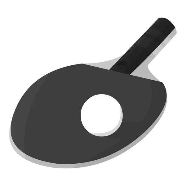 Ping-pong icono monocromo. Icono de un solo deporte de la aptitud grande, saludable, entrenamiento monocromo . — Archivo Imágenes Vectoriales