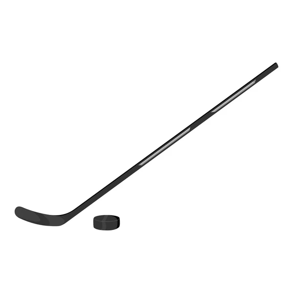 Icono de hockey monocromo. Icono de un solo deporte de la aptitud grande, saludable, entrenamiento monocromo . — Vector de stock