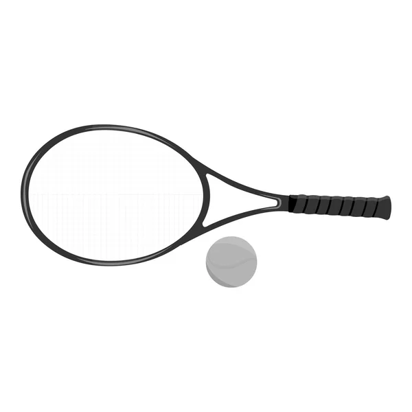 Тенісна ікона монохромна. Єдиний спортивний значок з великої фітнесу, здоровий, тренування монохром . — стоковий вектор