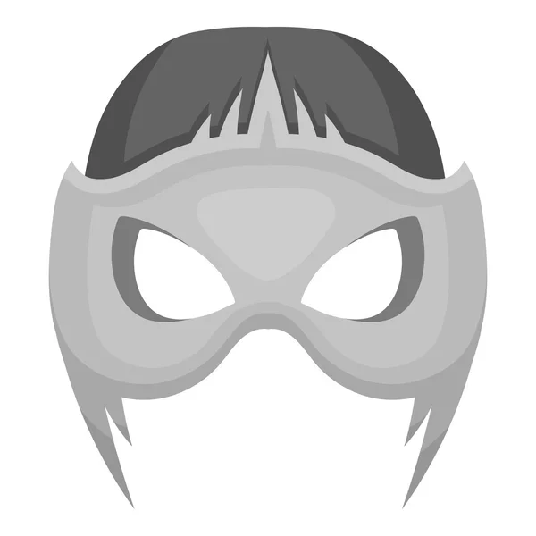 Ikona masky plné hlavy v monochromatickém stylu izolovaná na bílém pozadí. Superherosová maska symbol burzovní vektorový obrázek. — Stockový vektor