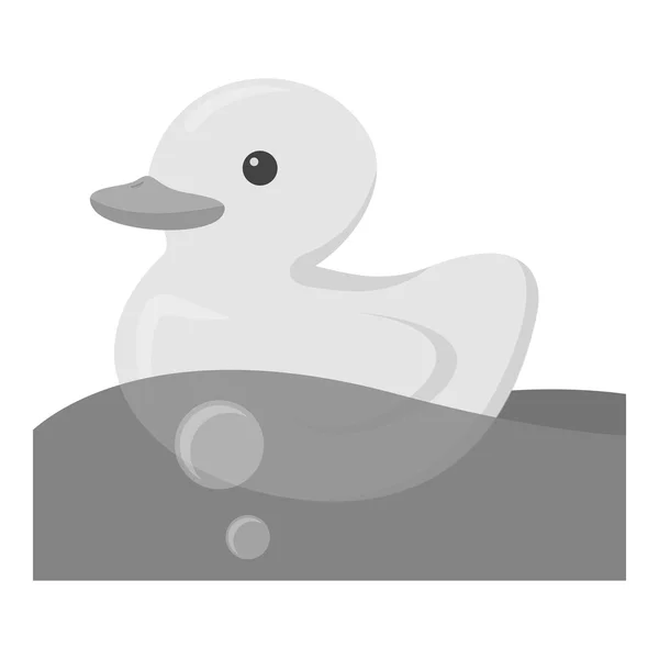 Pato juguete icono monocromo. Ilustración para diseño web y móvil . — Archivo Imágenes Vectoriales