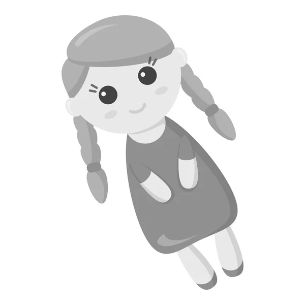 Doll monochrome icon. Illustration for web and mobile design. — Stock Vector