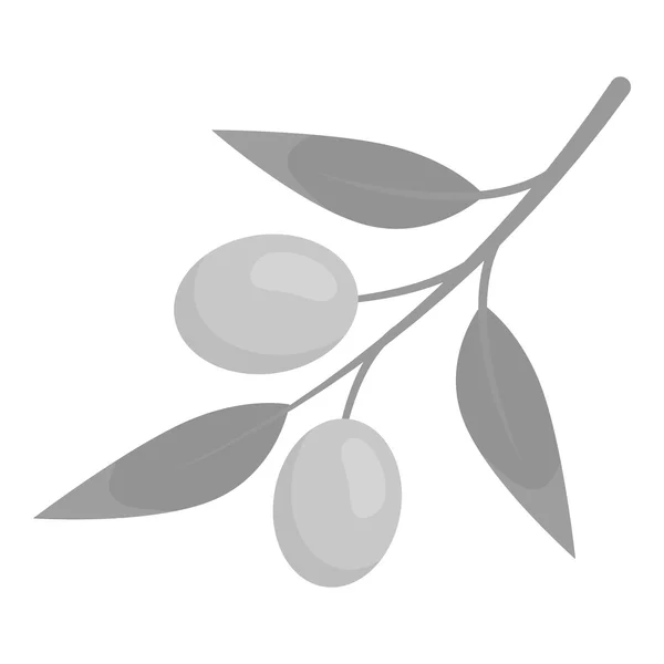 Olive ikonen svartvitt. Singe grönsaker ikonen från den eko mat monokromt. — Stock vektor