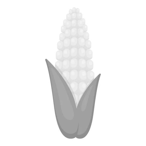 Kukuřici monochromatické ikony. Připálit zeleninu ikonu z černobílého potraviny eco. — Stockový vektor