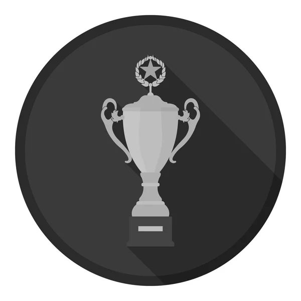 Icono de trofeo en estilo monocromo aislado sobre fondo blanco. Ganador taza símbolo stock vector ilustración . — Vector de stock