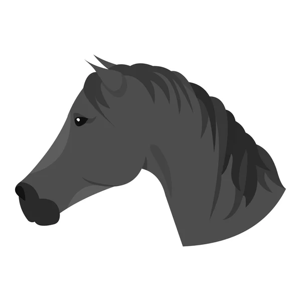 Ícone de cavalo de focinho monocromático. Singe ícone ocidental do oeste selvagem monocromático . — Vetor de Stock