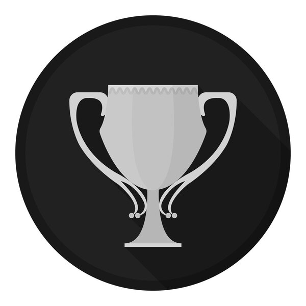 Trophy icon in monochrome style isolated on white background. Winner cup symbol stock vector illustration.