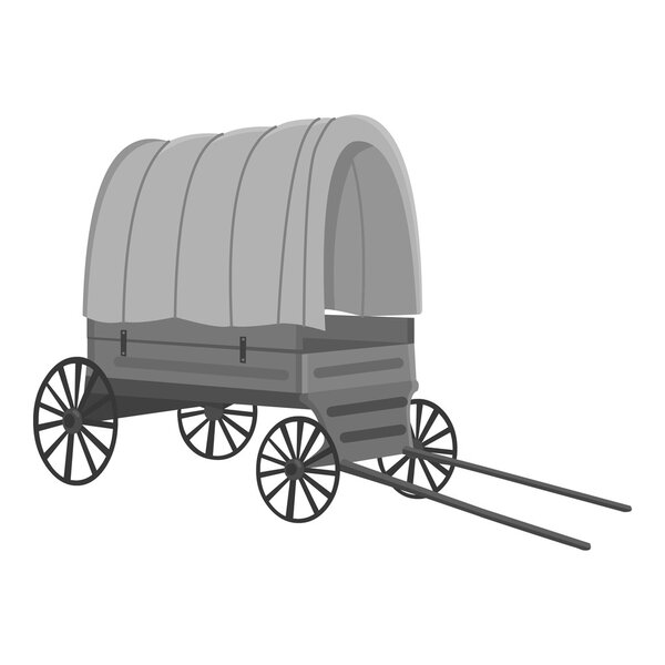 Cowboy wagon icon monochrome. Singe western icon from the wild west monochrome.