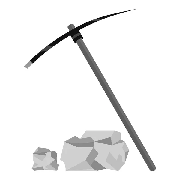 Pickaxe icon monochrome. Singe western icon from the wild west monochrome. — Stock Vector