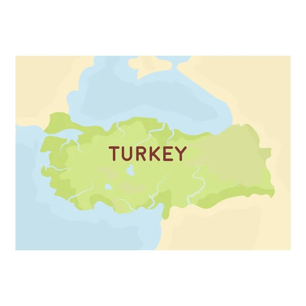 Territorium der Türkei-Ikone im Cartoon-Stil isoliert auf weißem Hintergrund. Truthahn Symbol Aktienvektor Illustration. — Stockvektor
