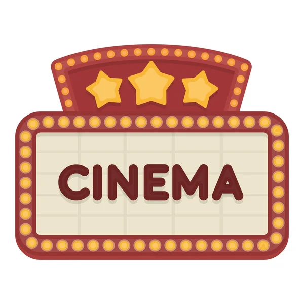 Cinema skylt ikonen i tecknad stil isolerad på vit bakgrund. Filmer och film symbol Lager vektor illustration. — Stock vektor