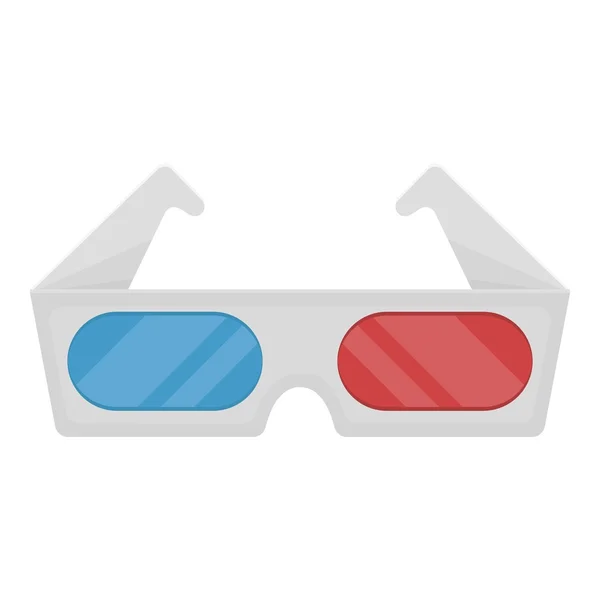 Anaglyph 3D occhiali icona in stile cartone animato isolato su sfondo bianco. Film e cinema simbolo stock illustrazione vettoriale . — Vettoriale Stock