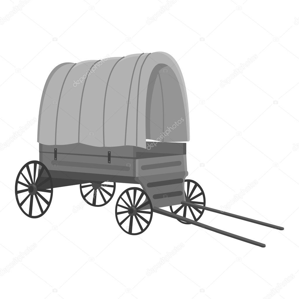 Cowboy wagon icon monochrome. Singe western icon from the wild west monochrome.