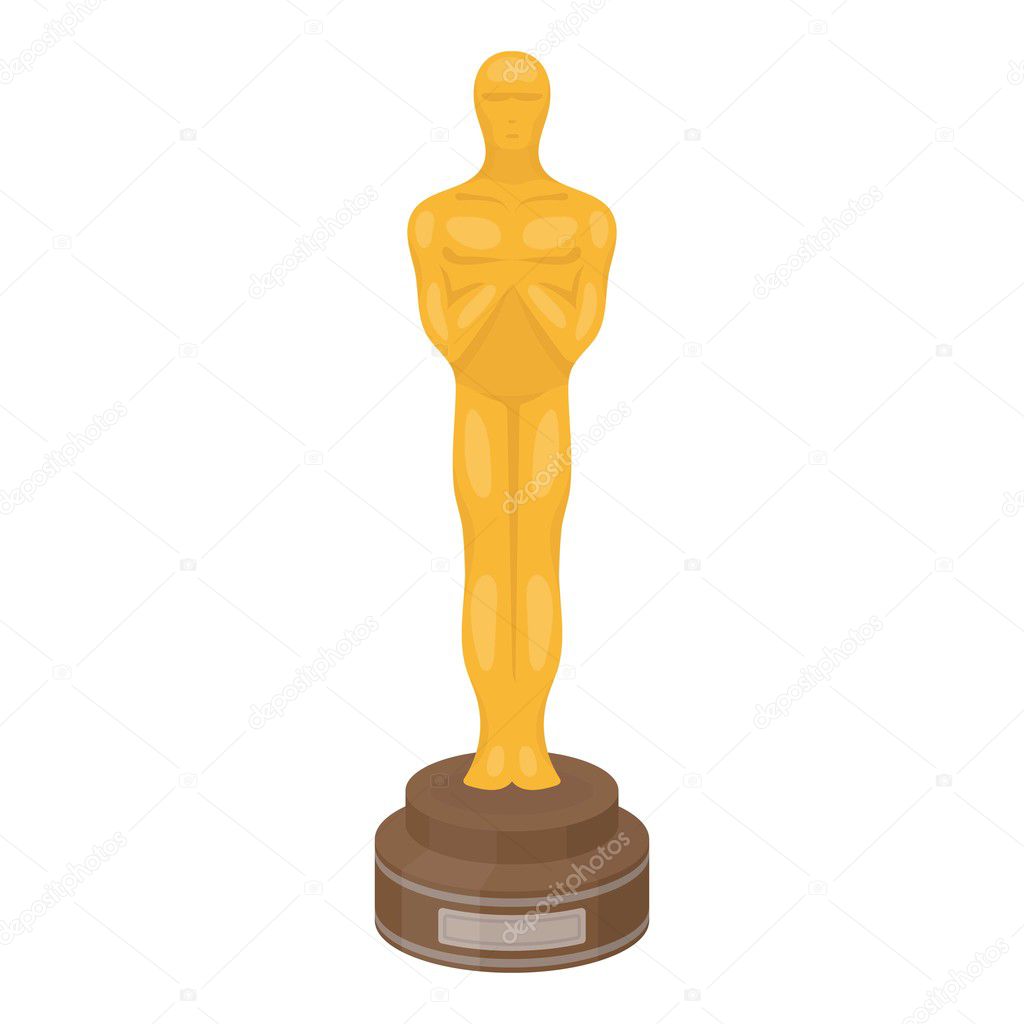 Academy award icon in cartoon style isolated on white background. Films and cinema symbol vector illustration.
