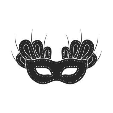 Maske simgesi beyaz arka plan üzerinde izole Siyah tarzında. Tiyatro sembol stok vektör çizim