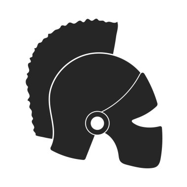 Kask simge siyah stil beyaz arka plan üzerinde izole içinde. Tiyatro sembol stok vektör çizim