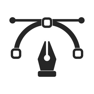 Kalem aracı izole beyaz arka plan üzerinde siyah tarzında. Tipografi sembol stok vektör çizim.
