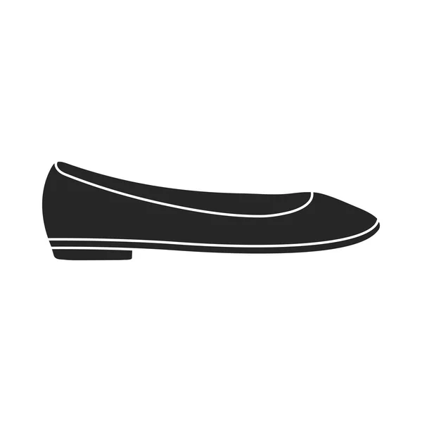 Icône de chaussures de ballet dans un style noir isolé sur fond blanc. Chaussures symbole illustration vectorielle stock . — Image vectorielle