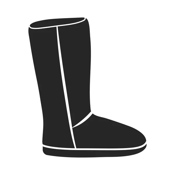 Laarzen pictogram in zwarte stijl geïsoleerd op witte achtergrond. Schoenen symbool voorraad vector illustratie. — Stockvector