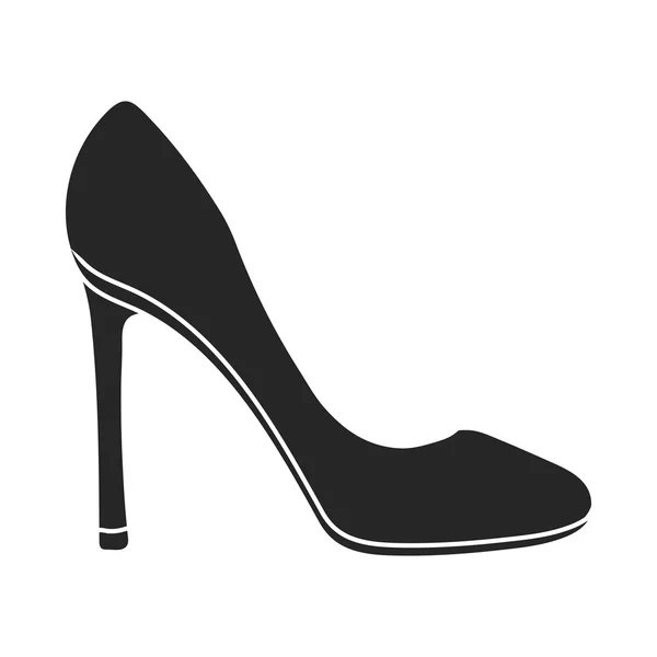 Icono de stiletto en estilo negro aislado sobre fondo blanco. Zapatos símbolo stock vector ilustración . — Vector de stock