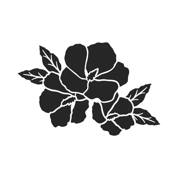 Icône Rose de sharon en style noir isolée sur fond blanc. Corée du Sud illustration vectorielle de stock symbole . — Image vectorielle