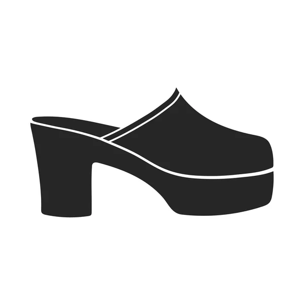 Значок Клога в черном стиле выделен на белом фоне. Векторная иллюстрация обуви . — стоковый вектор