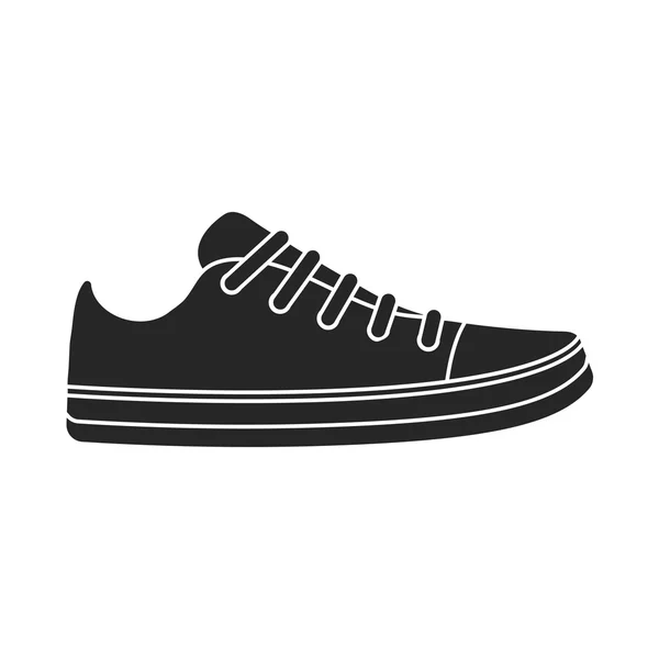 Icona Gumshoes in stile nero isolata su sfondo bianco. Scarpe simbolo stock vettore illustrazione . — Vettoriale Stock