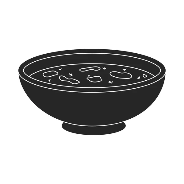 Ícone de sopa Miso em estilo preto isolado no fundo branco. Sushi símbolo estoque vetor ilustração . —  Vetores de Stock