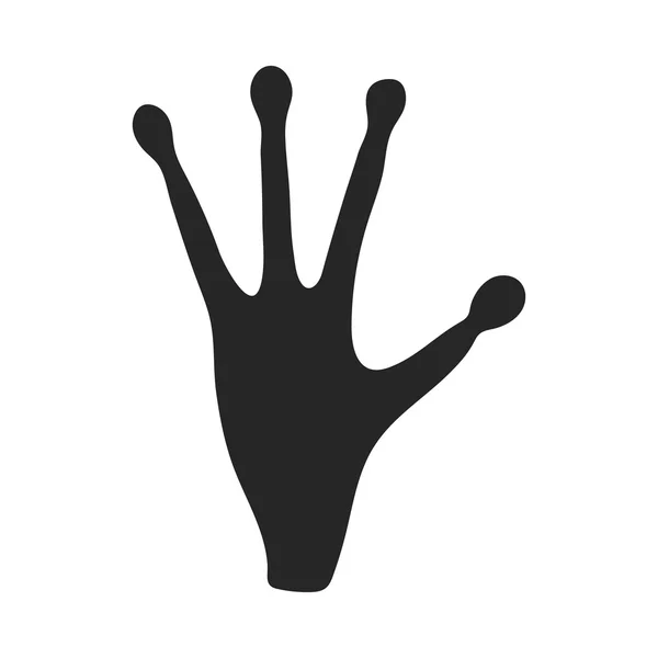Αλλοδαπών στο χέρι εικονίδιο σε μαύρο στυλ που απομονώνονται σε λευκό φόντο. Εικονογράφηση διάνυσμα απόθεμα σύμβολο χώρο. — Διανυσματικό Αρχείο