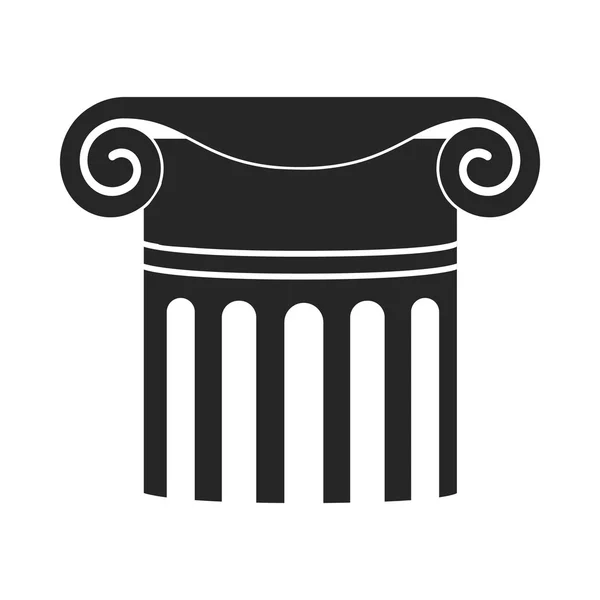 Ícone de coluna em estilo preto isolado no fundo branco. Ilustração do vetor do estoque do símbolo do teatro —  Vetores de Stock