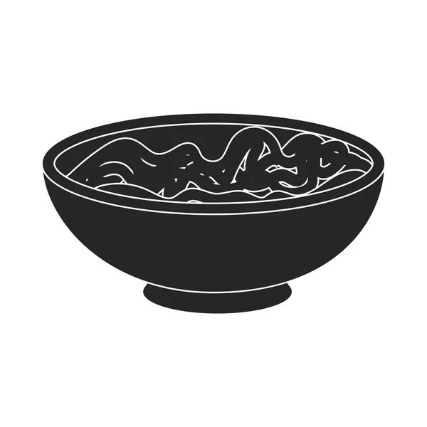 Udon Symbol im schwarzen Stil isoliert auf weißem Hintergrund. Sushi-Symbol Aktienvektor Illustration. — Stockvektor