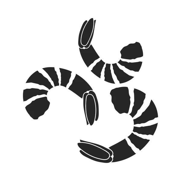 Ícone de camarão em estilo preto isolado no fundo branco. Sushi símbolo estoque vetor ilustração . —  Vetores de Stock