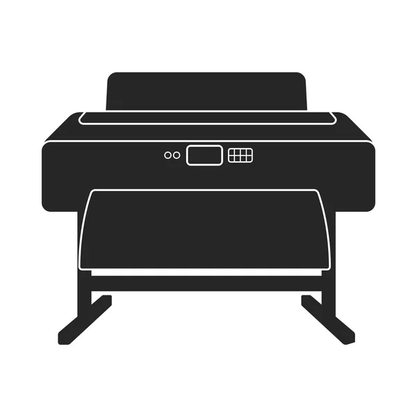 Icono de impresora de gran formato en estilo negro aislado sobre fondo blanco. Tipografía símbolo stock vector ilustración . — Archivo Imágenes Vectoriales
