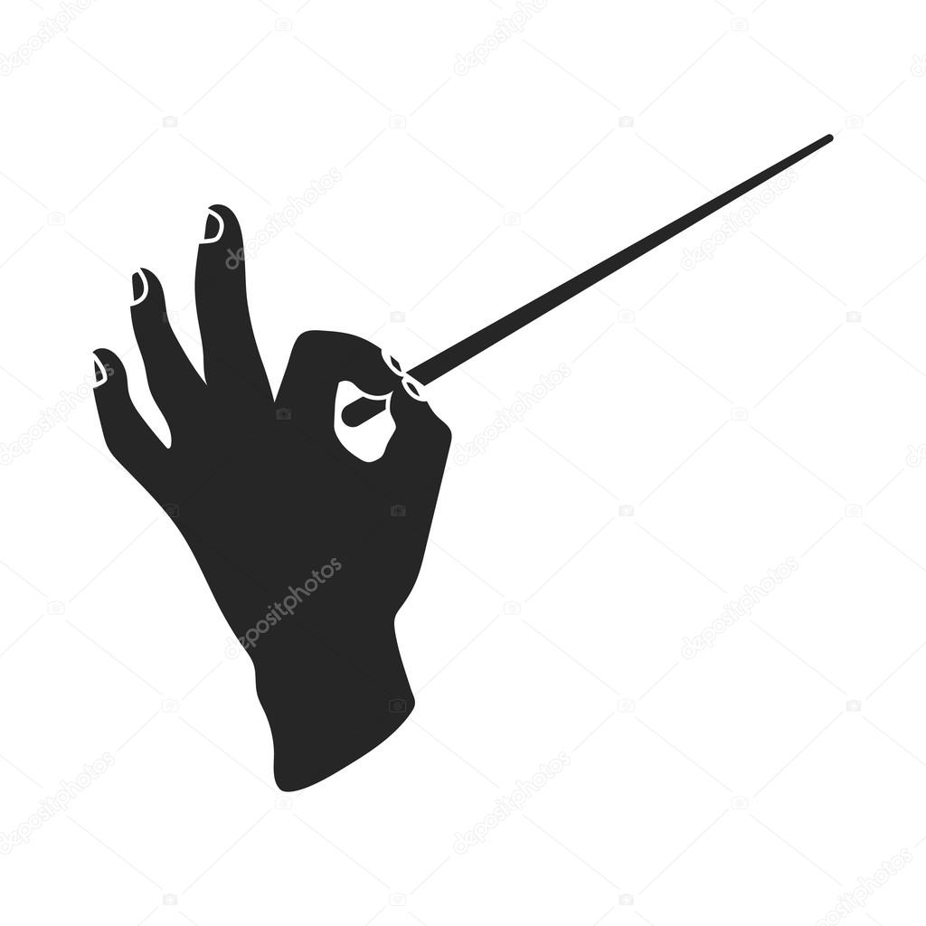 Conductor orchestra icon in  black style isolated on white background. Theater symbol vector illustration