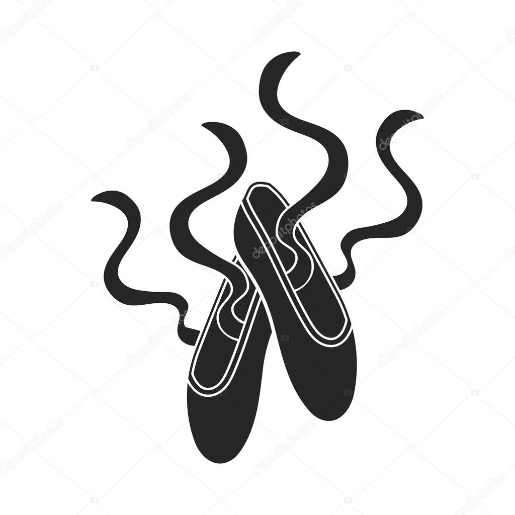 Pointe Shoes icon in  black style isolated on white background. Theater symbol stock vector illustration