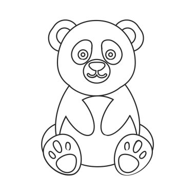 Panda simgesi anahat. Büyük hayvanlar anahat hayvan simgesi Singe. stok vektörü