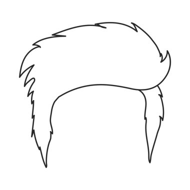 Saç modeli simgesi beyaz arka plan üzerinde izole anahat tarzı mans. Sakal sembol stok vektör çizim.